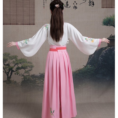 Women's chinese folk dance dresses fairy cosplay hanfu dresses classical princess tang dynasty performance Japanese korean robes kimono